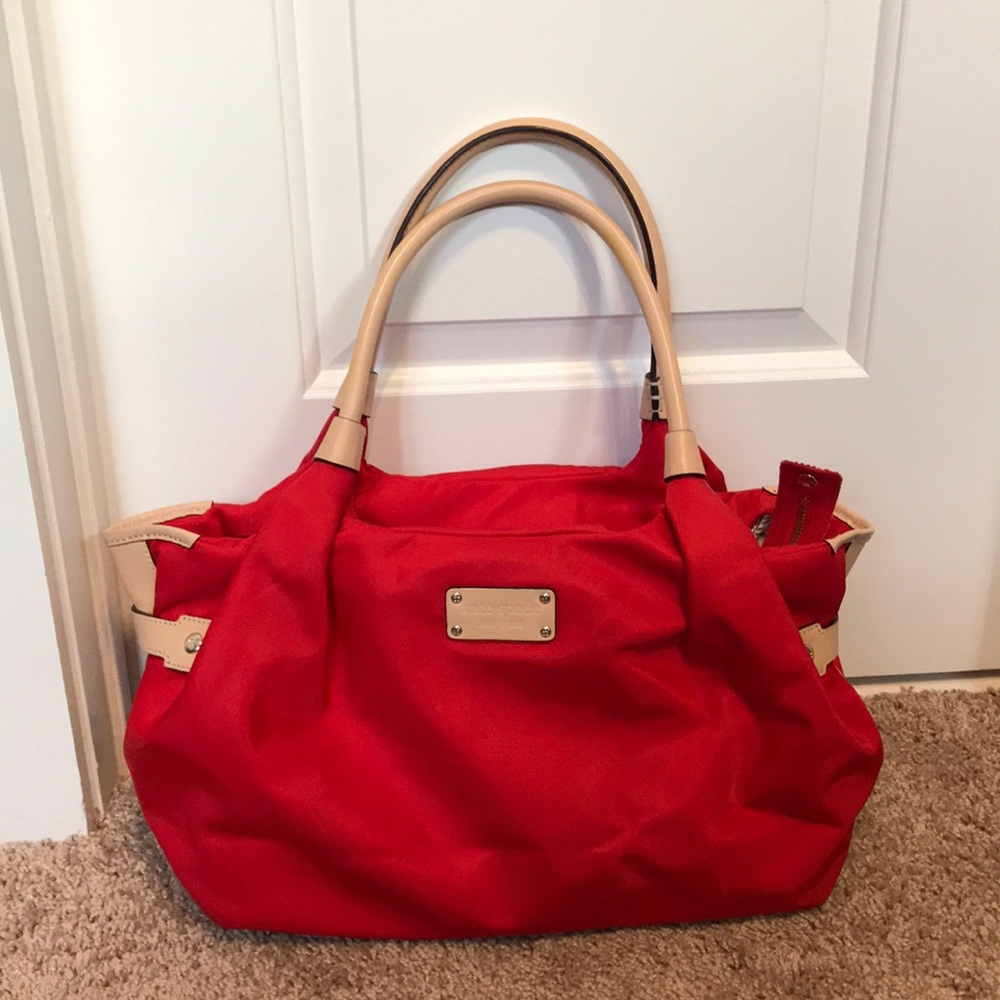 Red Kate spade nylon shoulder bag